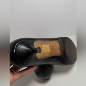Jimmy Choo Black Leather Heels Sz 38.5 Europe